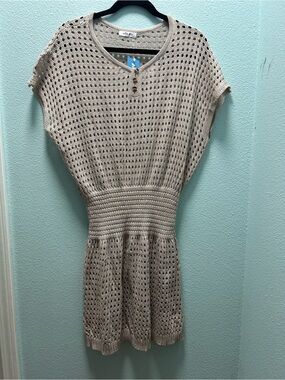 Women’s swimsuit coverup - Smocked-Waist Mini Dress by AOLRO Size XXL